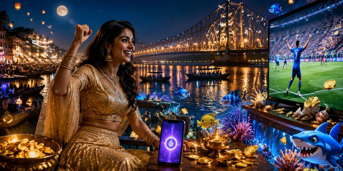 Player logging in on mobile while fishing in Kolkata